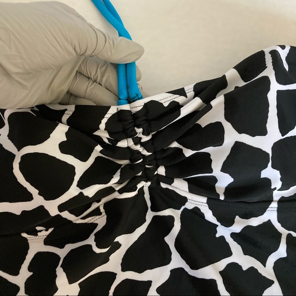 Sun Casual Black White Giraffe Stone Tankini Sz 12 - Picture 4 of 16